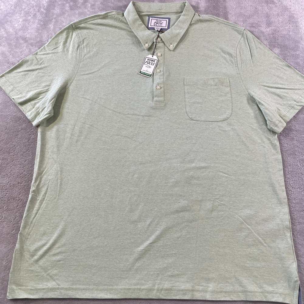 Jos A Bank 1905 Polo Shirt Mens 3XLT Sage Green Slim Fit Cotton Preppy Casual